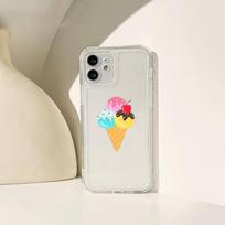 Cute Ice Cream Phone Case For Iphone 11 12 13 14 Pro Max 7 8 Plus X Xr Xs Max Se 2020 Mini Transparent Case iphone 11Pro