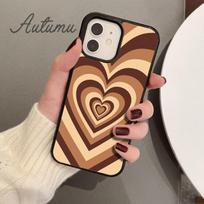 Brown Hearts Phone Case for iPhone 11 12 13 14 Pro Max mini X XR XS SE 2020 5 6S 7 8 Plus Samsung Galaxy S21 S22 Cover shell iPhone 5 5s SE