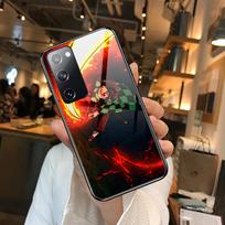 Kamado Nezuko Kimetsu No Yaiba Demon Slayer TPU Soft Tempered Glass shell Phone case For SamSung Galaxy S8 S9 S10E S20 S21 S5 S3 Galaxy S30 brown