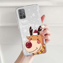 Clear Case For Samsung Galaxy A52 A12 A51 A32 A21s A71 A32 A22 50 A70 A31 A72 5G Phone Cover Snow Merry Christmas Samsung A53 5G gray