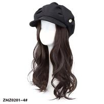 MISS WIG Sintetinė beretė ir žvejo kepurė perukas, ilgesnis banguotas perukas, atsparus karščiui, skirtas kasdieniam naudojimui 50cm