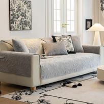 Cream Style Sofa Cushion Four Seasons Universal Non-Slip Seat Cushions French Retro Plush Sofa Cover Cover Cloth Winter 70*70cm gray