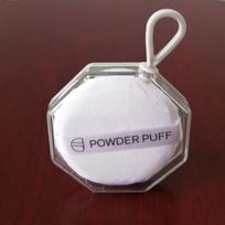 6x6cm Soft Flocking Powder Puff Natural Smooth Cosmetic Air Cushion Portable Suspenable Storage Case Transparent Box white
