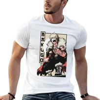 BAKUGO KATSUKI T-Shirt Summer Tops Blouse Short Sleeves Tees Men T Shirts S balta