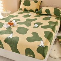 Bonenjoy Velvetinė paklodė su guma Šiltas čiužinio užvalkalas Paprasto stiliaus lovos užtiesalai sabanas para cama Namai Elastinės paklodės(Nėra pagalvės užvalkalo) 90x200x25cm 1pc