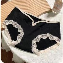 Naujos apatinės kelnaitės moterims apatinis trikotažas Sexy Lace Satin Didelio dydžio kelnaitės Didelės kelnaitės M juoda