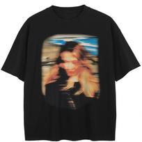 Streetwear Vague Girl Graphic Black T-Shirt Cotton Unisex Tops Tees Summer Short Sleeves T Shirt M juoda