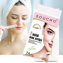 24x Hair Removal Wax Strips Home Waxing Kit Waxing Wipe Sticker Depilation Summer Cold Wax Paper for Body Arm Hair Removal Tool beige