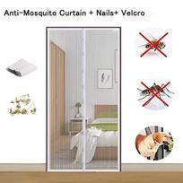 1vnt nuo uodų apsauganti durų uždanga Magnetinė tinklinė durų uždanga be pramušimo Automatiškai išjunkite tinklelius nuo uodų 90x210CM balta