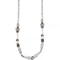 Street Titanium Steel Splicing Butterfly Dice Hip Hop Necklace Men's and Women's Tide Personality Pearl Sweater Chain Accessory Chain white