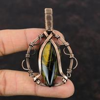 Nellite Pendant Copper Wire Wrapped Pendant Gemstone Pendant Copper Jewelry Handmade Pendant Nellite Jewelry Designer Pendant Gifts For Her brown