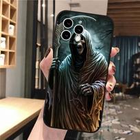 Grim Reaper Skull Skeleton telefono dėklas, skirtas iPhone 15 14 Pro Max 13 12 11 Pro Max XSMax XR 12 13 mini 14 Plus iphone 15 gray