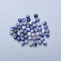 Fashion 4/6/8/10/12mm 60-20pcs Natural Stone Round Blue Dot Beads for Jewelry Making DIY Bracelet Necklace Handwork Delicate Jewelry Accessories 4mm about 60pcs