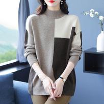 Cable Knit Mock Neck Sweater, Casual Short Sleeve Knit Top for Spring & Summer, Women's Clothing S gray