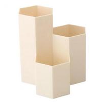 Brush Storage Box Pen Holder Large Capacity Honeycomb Shape Slant Insert Desk Organizer Plastic 3 Lattices Cosmetic Make-up Stud žalia