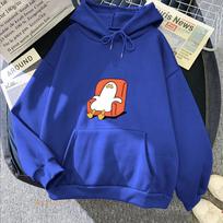 I'M SICK EVERYHING Funny Duck Cartoon Hoodies for Men Casual Sweatshirts for Women Winter Fleece Harajuku Plus Size Street Hoody 3XL gray