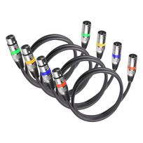 4PCS 300cm XLR Cable Set Canon Male to Female Audio Output Input Cable KTV Audio Microphone XLR 120cm įvairiaspalvis