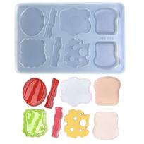 Food Grade Silicone Mold Hamburger Mould Toast Burger Casting Mold Delicious Dessert Mould for DIY Kitchen Accessory A gray