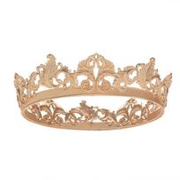 Barokinė karūna Metalinė vyriška moteriška plaukų aksesuarai Tiara Unisex beige