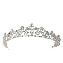 New bridal jewelry Baroque handmade round crown millet beads iron headdress wedding accessories hair accessories gray