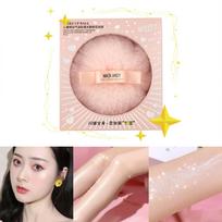 Highlighter With Cute Peach Shaped Plush Puff Body Face Highlighting Powder Multi-Use Cosmetic-High-gloss Beauty Powder With Glitter rožinė