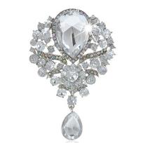 New Fashion Drop Pendant Crystal Wedding Grace Lady Rhinestone Brooch Gift for Women Girls violetinė