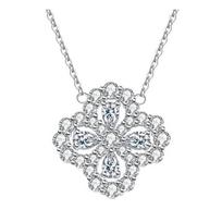 Sterlingas sidabras 925 Dobilas Pilnas deimantas Lengvas prabangus Laimingas moteriškas vėrinys Madingas Visur tinkantis Ins Šaltas stilius 925 white