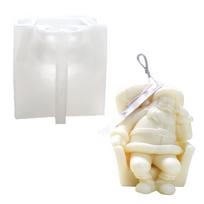 Christmas Candle Silicone Mold 3D Santa Candle Mold for Making Candle Soap Plaster Chocolate Ornament Home Decoration white