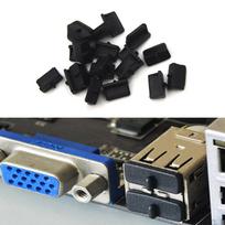 20 vnt. minkšto plastiko USB prievado kištuko dangtelis, apsaugantis nuo dulkių, skirtas moteriškam galui black