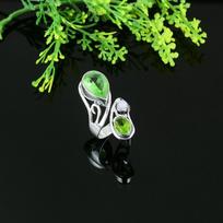 Natural Peridot Gemstone Handmade 925 Sterling Silver Gift Ring Size 8 C2b30 green
