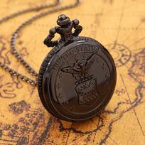 Vintage Men's Black Quartz Pocket Watches Casual  Male Necklace Pendant Pocket Watches ,Gifts for Men black