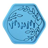 Resin Keychain Molds Hexagon Epoxy Molds Silicone Molds Resin Jewelry Molds for Key Ring for DIY Homemade Resin Molds A mėlyna