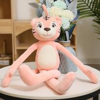 50 /130cm Cute Large Hanging Hook And Loop Hand Monkey Plush Toys Stuffed Lion Tiger Animal Knitted Boys Baby Doll Birthday Gift 50cm rožinė