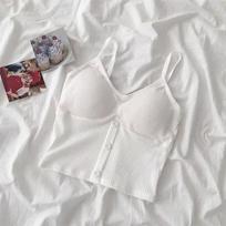 Moteriškas megztas apatinis trikotažas Moteriška diržinė liemenė Seksualus moteriškas mezgimo kirpimas one size balta