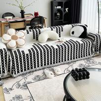 Artistic Conception of The New Chenille Sofa Towel with Full Cover Cloth, Light Luxury and High-end Feel, Non-slip and Stain-resistant 110*110cm gray