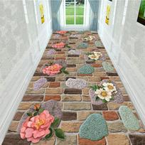 WTEMPO 3D koridoriaus spausdinimas, dažymas kilimas, pritaikomas prieškambario grindų kilimėlis, prieškambario laiptų kilimas, neslystantis ir plaunamas kilimas 100*300cm gray