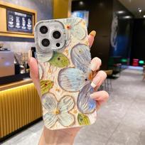 For iphone 15 Plus 14plus Sparkling Pink Silver Lens Circle Fashion Flower Phone Case For iphone 15 14 13 12 Pro Max 11 Soft silicone Back Cover for iphone 14 Plus žalia