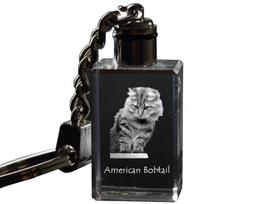 American Bobtail – krištolinis pakabukas su katės nuotrauka, šviečiantis pakabukas, unikali „Art-Dog“ prekės ženklo dovana skaidri