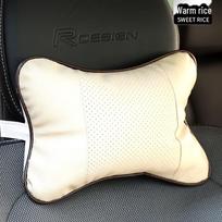 Leather Car Seat Bone Pillow: Breathable Massage Neck Pillow for Home and Car, Four Seasons Comfort. ruda