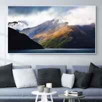Peizažo aliejinė tapyba kalnų kanjonas upės meno drobės tapyba svetainės koridoriaus biuro namų dekoracija freska Be rėmo 20*40cm No Frame white