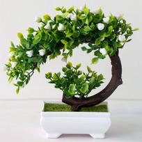 Artificial Plants Bonsai Simulated Tree Potted Plants Fake Flowers Table Potted Ornaments One Size balta