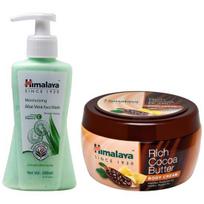Himalaya Rich Cocoa Butter Body Cream, 200ml And Himalaya Moisturizing Aloe Vera Face Wash, 200ml gray