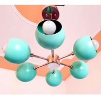 6 Light Eyeball Shade Brass Sputnik Light STELLAR Chandelier 6 Painted Arms Customized Color Home Décor Lighting Fixture 18" Diameter sidabras