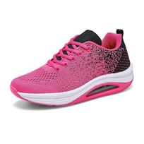 Dance Shoes Women'S Fly-Woven Mesh Rocking Shoes Square Dance Shoes Autumn Sports Casual Shoes Mother Shoes 35 rožinė raudona spalva