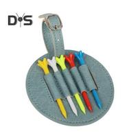 „Golf Tee Bag“ Dirbtinės odos „Golf Tee“ krepšys su 5 marškinėliais „Golf Accessories Carry Case Tees“ Organizatoriaus laikiklis vyrams šviesiai mėlyna spalva