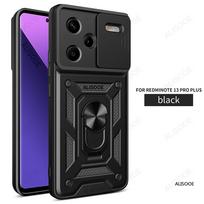 „Redmi Note 13 Pro Plus 5G POCO X6 Pro C65 Case Slide Camera Lens Protect“ žiedo stovo dangtelis, skirtas „Xiaomi 13T Redmi 13C Capa“ For Xiaomi 13T Pro raudona