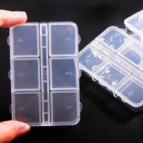 6 grotelių plastikinės saugojimo dėžutės skyrius papuošalų karoliai skaidrus organizatorius dėklo laikiklis rankdarbių organizatorius 1 gray