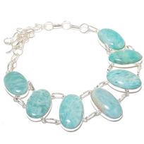 Amazonite Gemstone Handmade 925 Sterling Silver Jewelry Necklace 18  V4i79