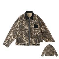 Women's Vintage Short Windbreaker Jacket Autumn 2024 Luxury Brand Cotton Leopard Denim Jackets for Woman Women's Autumn Clothes M black