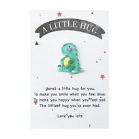 Pocket Hug Cartoon Dinosaur Decoration with Greeting Card A Little Hug Dinosaur